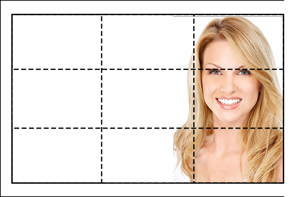 The rule of thirds is one of the most used compositions in film and photography. Use two equally spaced horizontal lines and two equally spaced vertical lines to break up the frame into nine parts.